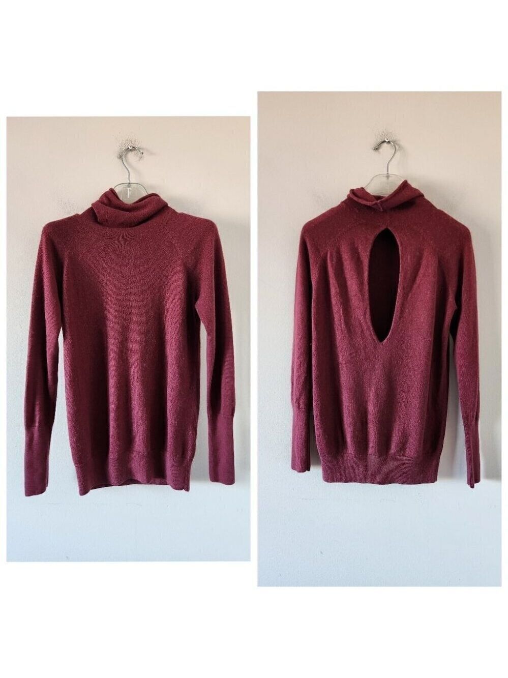 ARITZIA | Wilfred sweater mock neck open back silk cashmere red sz Small